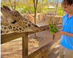 He is an animal lover and enjoys feeding them.